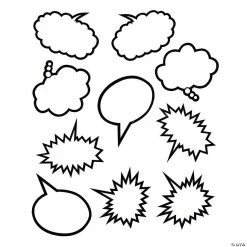 Deals 🔥 Black & White Speech Bubble Bulletin Board Cutouts - 30 Pc. 😍