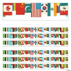 Outlet 👍 Carson Dellosa Education All Are Welcome Flags Straight Borders, 36 Feet Per Pack, 6 Packs 🧨
