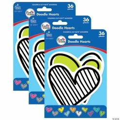 Budget ✔️ Carson Dellosa Education Kind Vibes Doodle Hearts Cut-Outs, 36 Per Pack, 3 Packs 🤩