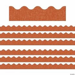 New 🥰 Carson Dellosa Education Let's Explore Terracotta Linen Scalloped Border, 39 Feet Per Pack, 6 Packs 🧨