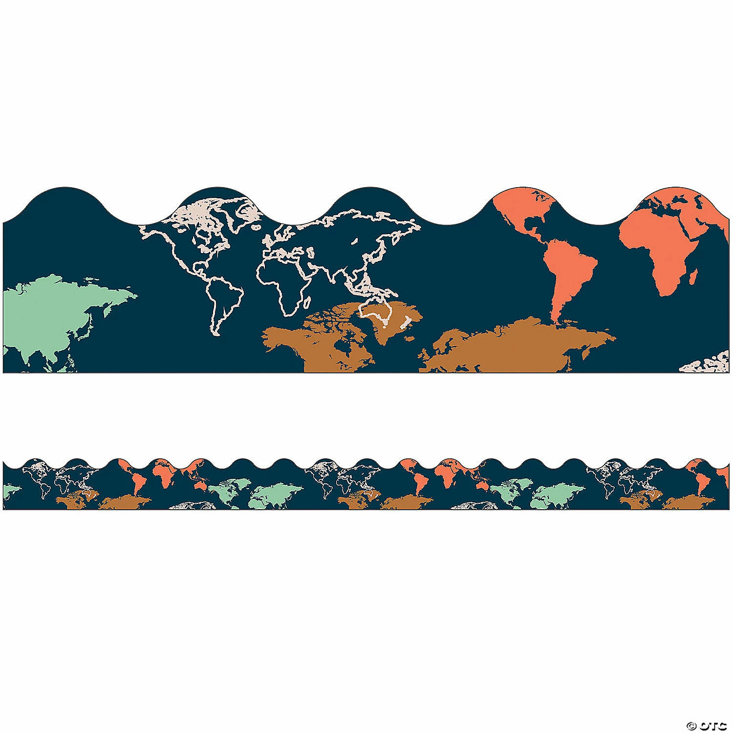 Buy โ๏ธ Carson Dellosa Education Let's Explore World Map Scalloped Border, 36 Feet Per Pack, 6 Packs ๐ - Image 2