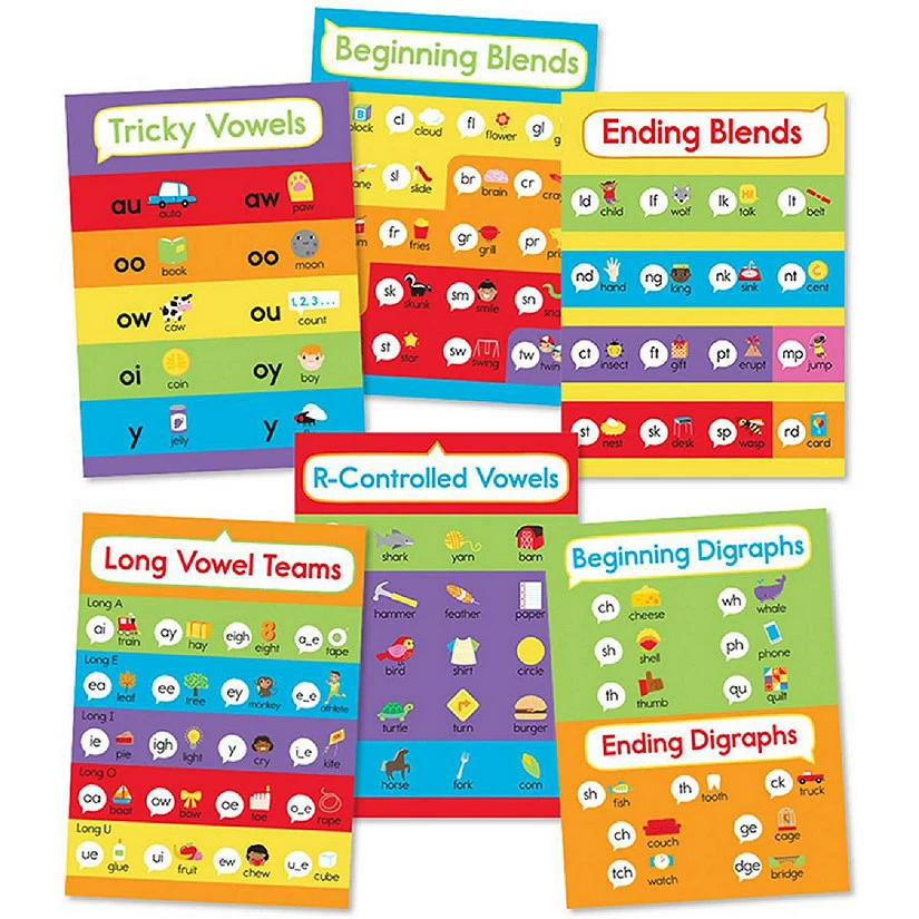 Deals π Carson Dellosa Education Phonics Chart Set β¨