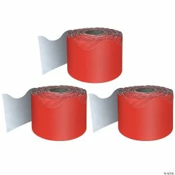 Deals ❤️ Carson Dellosa Education Red Rolled Scalloped Border, 65 Feet Per Roll, Pack of 3 🌟