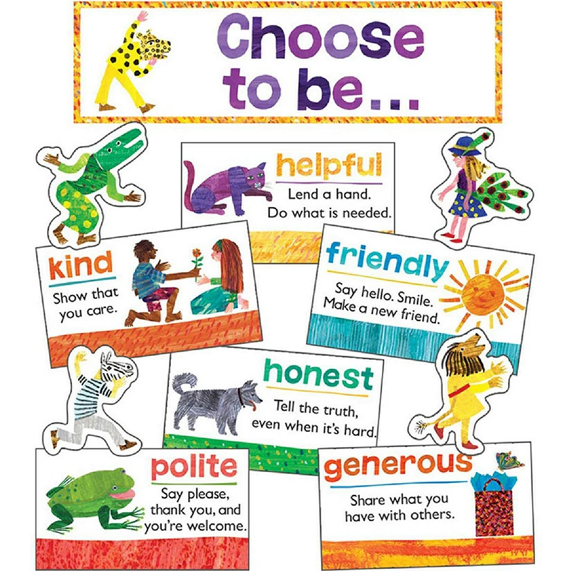 Cheapest ๐ Carson Dellosa Education World of Eric Carle Positive Character Traits Mini Bulletin Board Set โญ