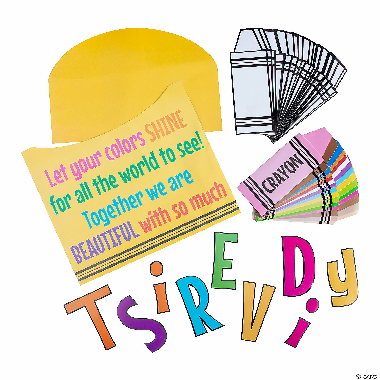 Best deal โญ Color Your Own Crayon Diversity Bulletin Board Set - 59 Pc. โ๏ธ - Image 2