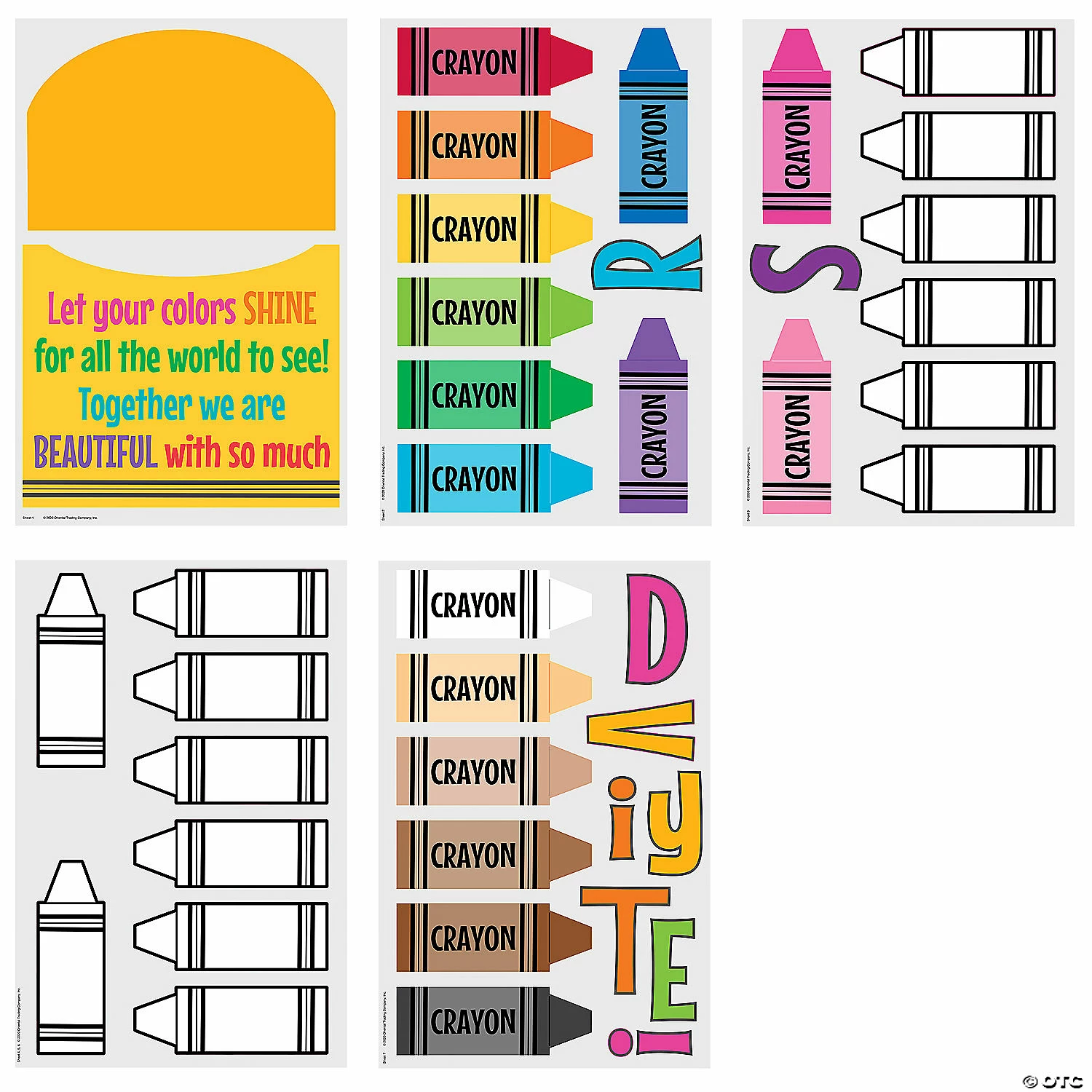 Best deal โญ Color Your Own Crayon Diversity Bulletin Board Set - 59 Pc. โ๏ธ - Image 3