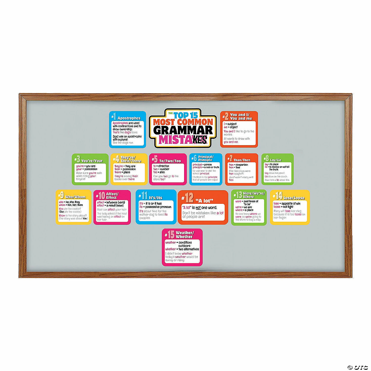 Brand new ⌛ Common Grammar Mistakes Mini Bulletin Board Set - 16 Pc. ❤️