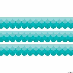 Wholesale 🛒 Creative Teaching Press Painted Palette Ombre Turquoise Scallops EZ Border, 48 Feet Per Pack, 3 Packs ⭐