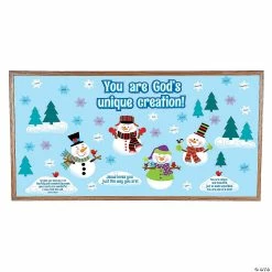 Promo 🎉 God Made Me Unique Snowman Bulletin Board Set - 65 Pc. 🎁