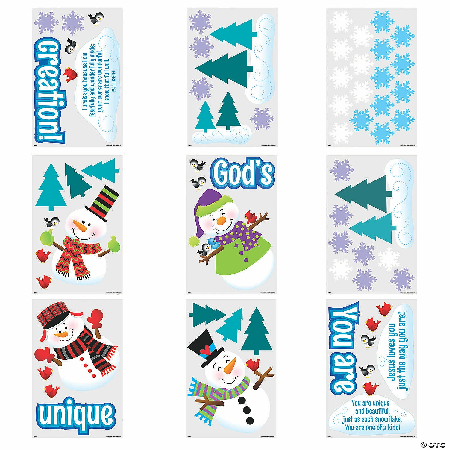 Promo ๐ God Made Me Unique Snowman Bulletin Board Set - 65 Pc. ๐ - Image 2