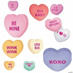 Best Sale 🎁 Jumbo Conversation Heart Valentine Cutouts - 50 Pc. 🌟