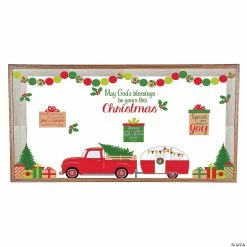 Brand new 😀 Religious Winter Red Truck Bulletin Board Set - 11 Pc. 🔔