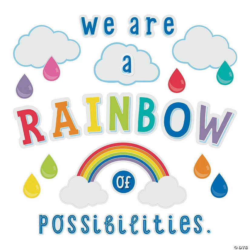 Cheapest 🔔 Schoolgirl Style™ Hello Sunshine Rainbow Bulletin Board Set - 67 Pc. 🛒