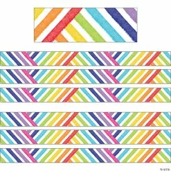 New 🌟 Schoolgirl Style Light Bulb Moments Crisscross Rainbow Straight Border, 36 Feet Per Pack, 6 Packs ⌛