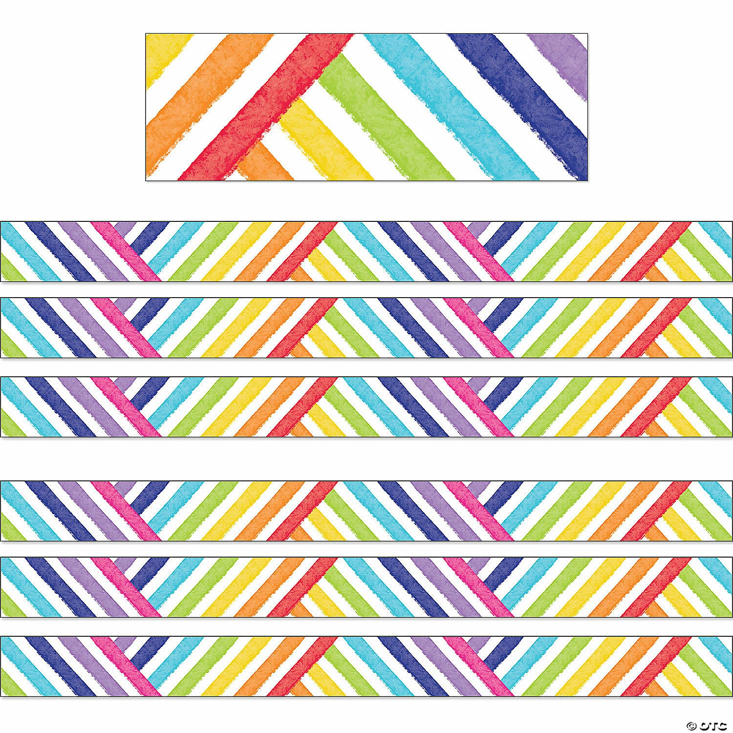 New π Schoolgirl Style Light Bulb Moments Crisscross Rainbow Straight Border, 36 Feet Per Pack, 6 Packs β