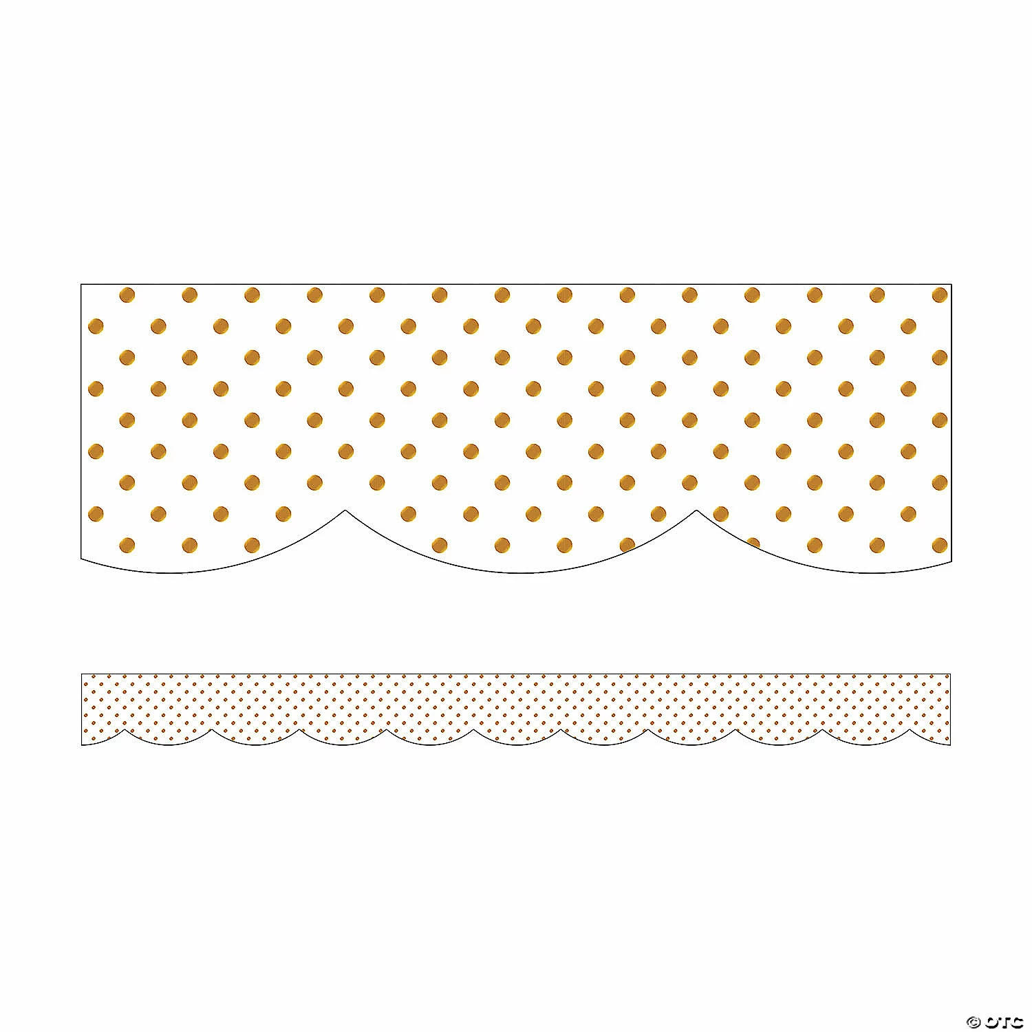 Budget ๐งจ Schoolgirl Style Simply Boho White with Gold Dots Scalloped Borders, 39 Feet Per Pack, 6 Packs ๐ - Image 2