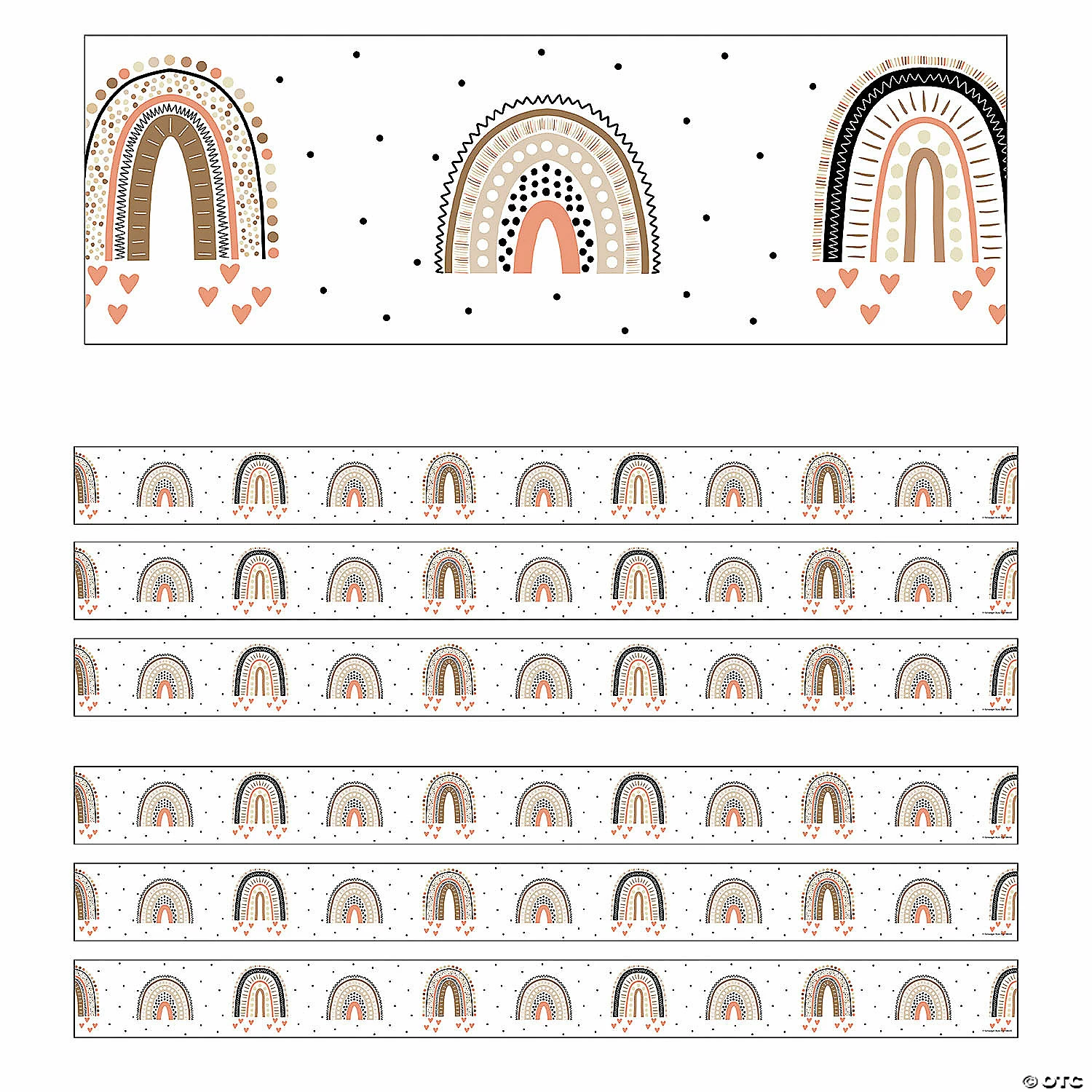 Cheap 🥰 Schoolgirl Style Simply Stylish Boho Rainbows Straight Borders, 36 Feet Per Pack, 6 Packs ✔️