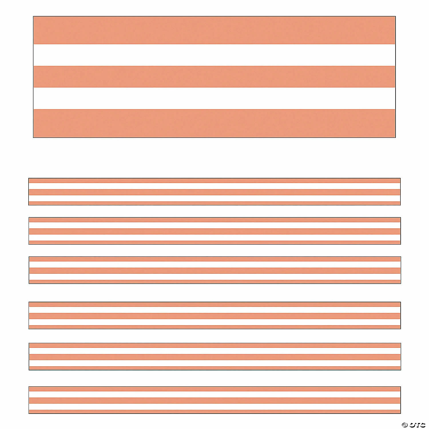 Cheap ๐คฉ Schoolgirl Style Simply Stylish Coral & White Stripes Straight Borders, 36 Feet Per Pack, 6 Packs ๐