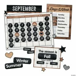Flash Sale 🤩 Schoolgirl Style™ Industrial Chic Calendar Bulletin Board Set - 95 Pc. 🎁