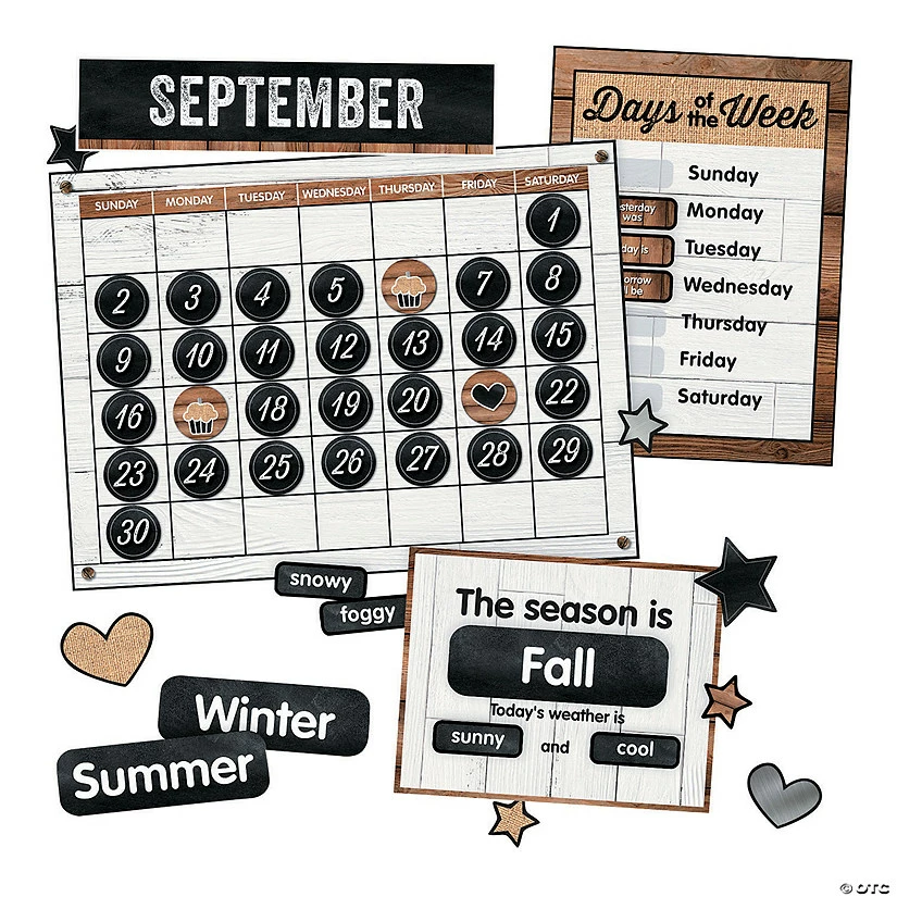 Flash Sale ๐คฉ Schoolgirl Styleโข Industrial Chic Calendar Bulletin Board Set - 95 Pc. ๐