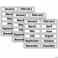 Coupon ๐ Teacher Created Resources Black Painted Dots on White Monthly Headliners, 12 Per Pack, 3 Packs ๐