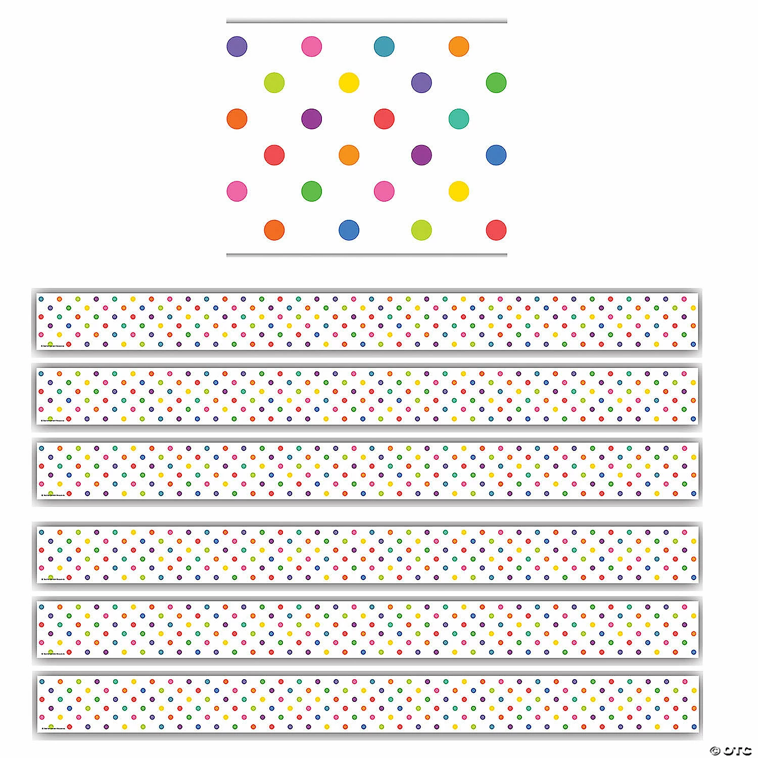 Buy 𧨠Teacher Created Resources Colorful Dots Straight Border Trim, 35 Feet Per Pack, 6 Packs βοΈ