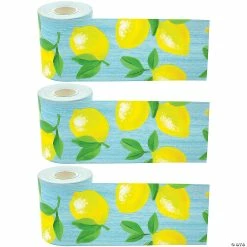 New 😉 Teacher Created Resources Lemon Zest Straight Rolled Border Trim, 50 Feet Per Roll, Pack of 3 🤩
