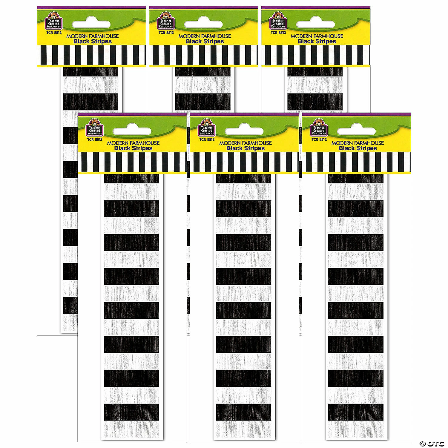 Flash Sale ๐คฉ Teacher Created Resources Modern Farmhouse Black Stripes Straight Border Trim, 35 Feet Per Pack, 6 Packs ๐