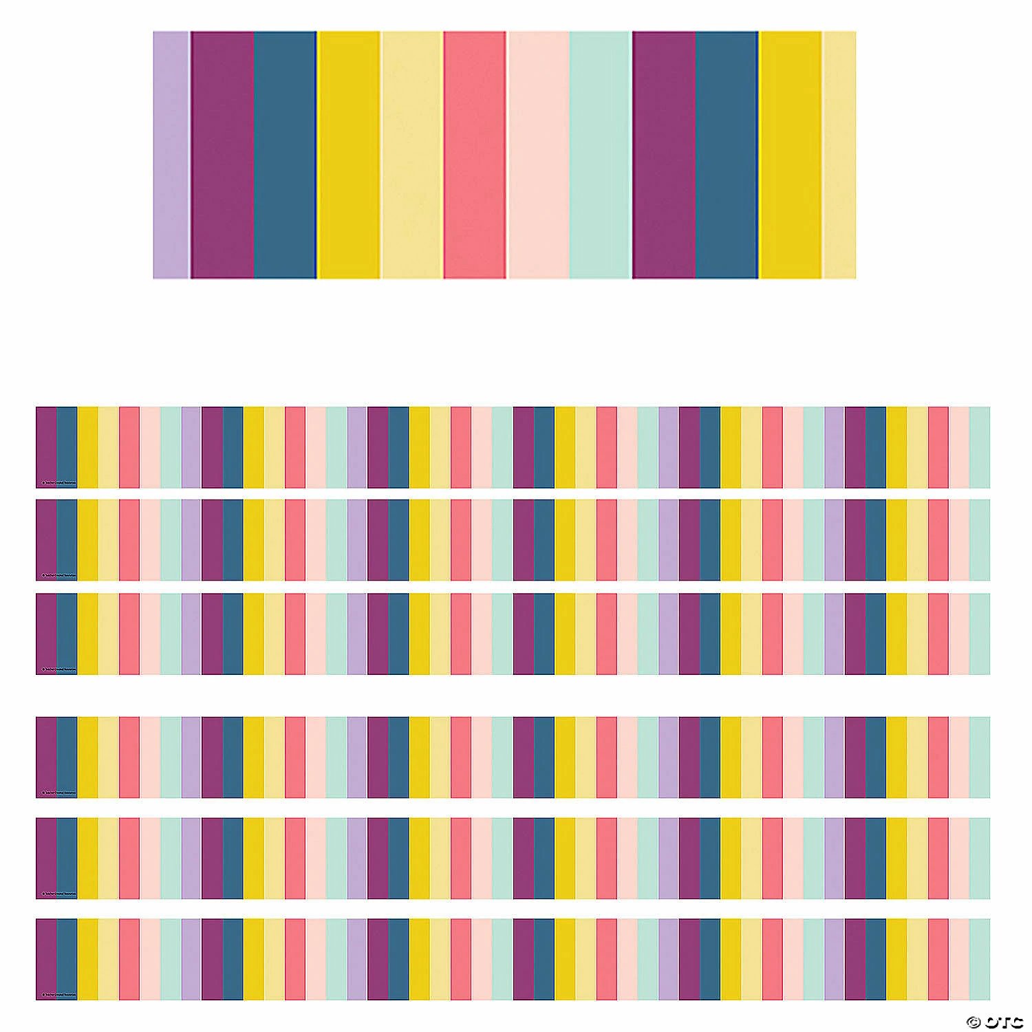 Discount โค๏ธ Teacher Created Resources Oh Happy Day Stripes Straight Border Trim, 35 Feet, 6 Packs ๐