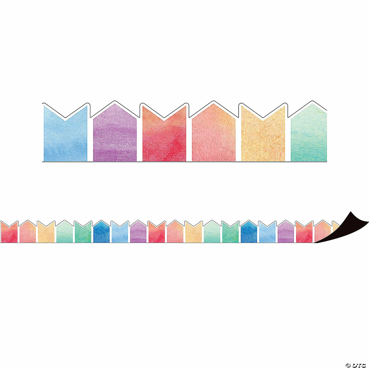 Flash Sale ⭐ Teacher Created Resources Watercolor Pennants Magnetic Border, 24 Feet Per Pack, 2 Packs 🥰 - Image 2