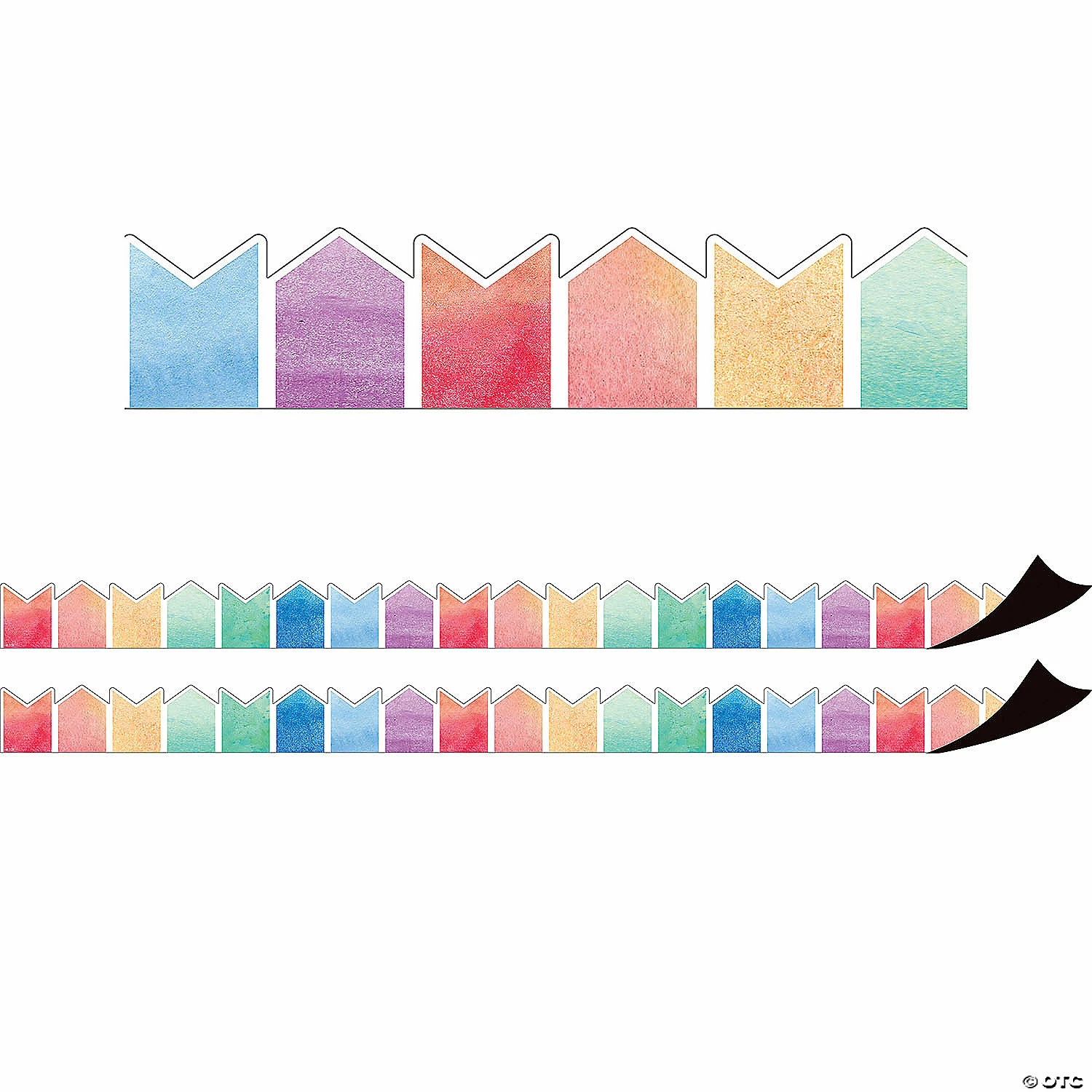 Flash Sale ⭐ Teacher Created Resources Watercolor Pennants Magnetic Border, 24 Feet Per Pack, 2 Packs 🥰