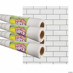 Cheap ✔️ Teacher Created Resources White Subway Tile Better Than Paper Bulletin Board Roll, 4' x 12', Pack of 4 💯